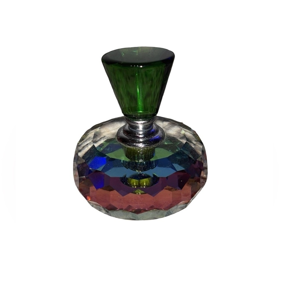 Multi-Faceted Prism Glass Perfume Bottle W/Stopper